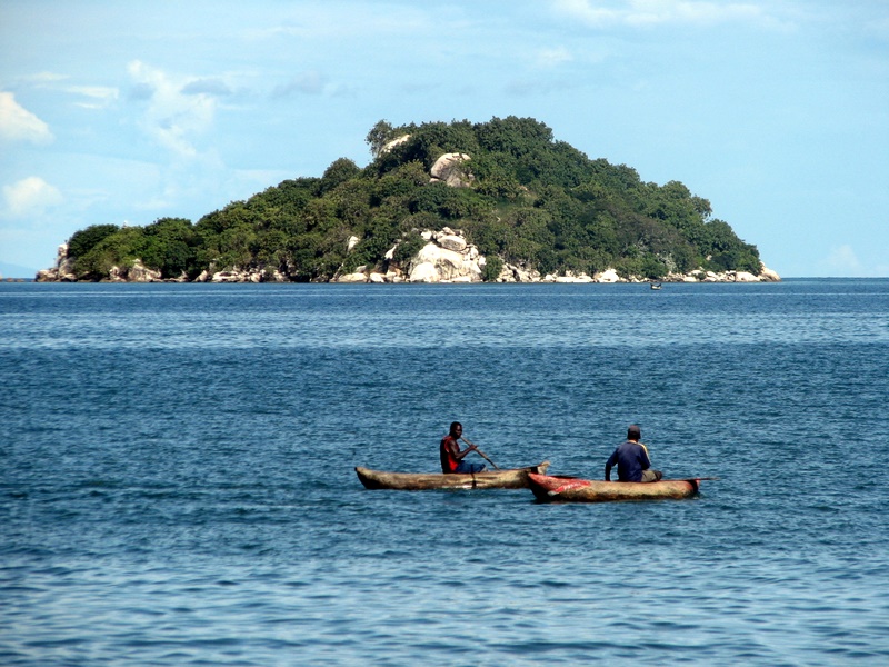 Canoes on Lake Malawi